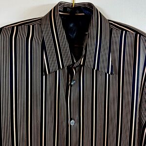 100% Silk Bernini Platinum Shirt - Medium.  EXCELLENT Condition!